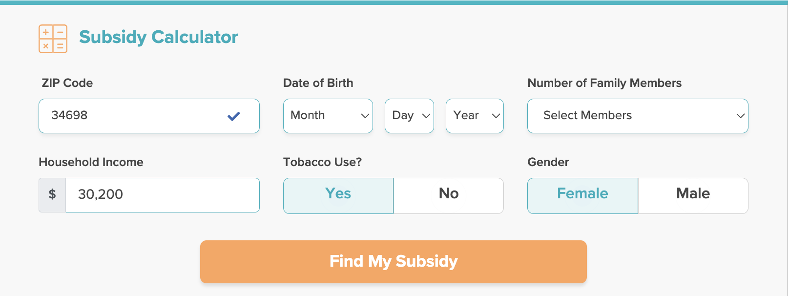 2025 ACA Subsidy Calculator and Chart